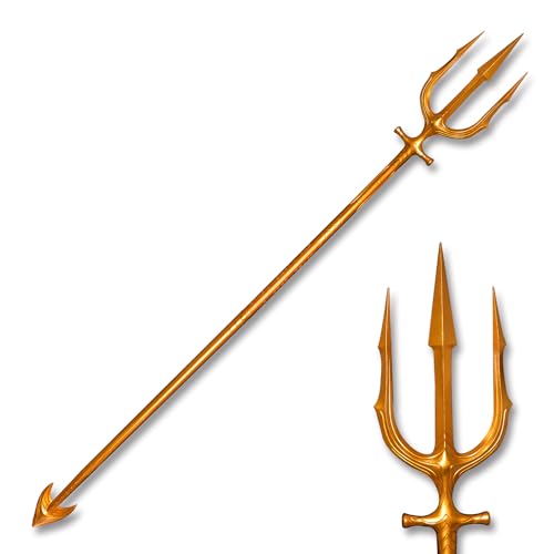 ZKBWFLA Metal Trident Sword, Available for Collection-Gold Sword