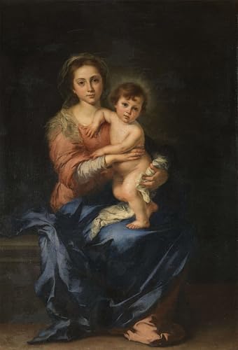 Lienzo de la Vergine col Bambino di Bartolomeo Esteban Murillo arte pintura 60x90cm