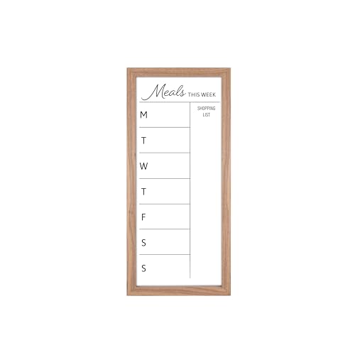 MCS Dry Erase Weekly Meal Planner 11x24 Walnut Framed Calander Wh...