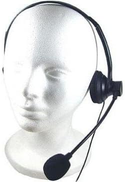 Wired Mono Headphone Earphone w Mic Headset 3.5mm Single Earbud Hands-Free Microphone Over-The-Head Compatible with BLU G90 Pro, G90 Phones