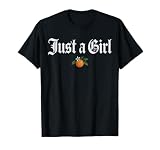 Just A Girl Gothic Blackletter Typography Design T-Shirt