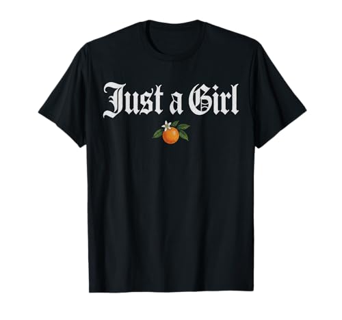 Just A Girl Gothic Blackletter Typography Design T-Shirt