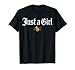 Just A Girl Gothic Blackletter Typography Design T-Shirt