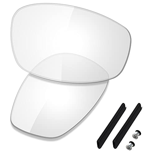 SAUCER Premium Replacement Lenses & Rubber Kits for Oakley Split Jacket OO9099 | Split Jacket Low Bridge Fit Sunglasses High Defense - HD Clear