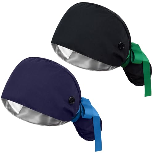 Scrub Cap, Surgical Caps for Women, Nurse Caps with Buttons Ribbon Tie, Adjustable Bouffant Nurse Hat