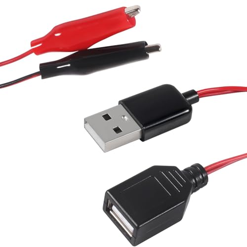 Image of 12PCS Alligator Clip to USB Male Female USB to Alligator Clip Adapter Adapter Cable Alligator Clip to USB for Electrical Testing(6 Male +6 Female)