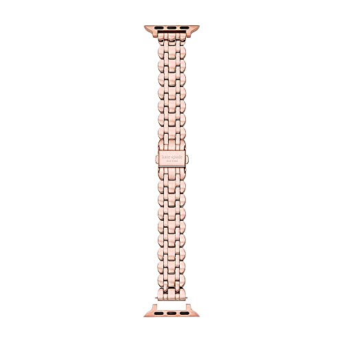 Kate Spade New York - Reloj iOS STRAPS con correa de acero inoxidable en oro rosa para mujer KSS0067