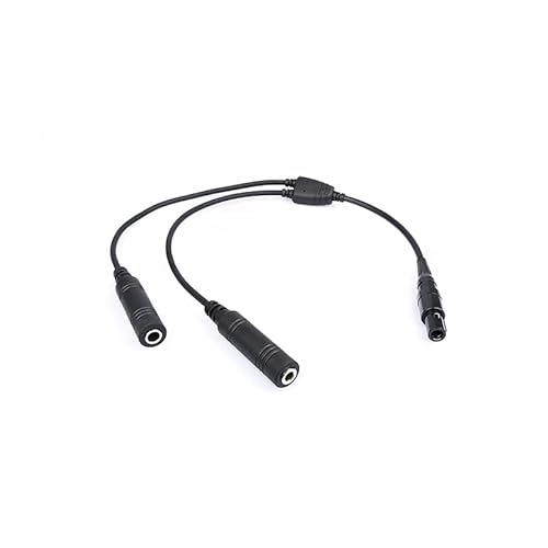 Wirenest Aviation Dual Plug (GA) to LEMO 6-Pin Adapter – Converts General Aviation Headsets for LEMO-Equipped Aircraft – Durable, Reliable Audio Connection