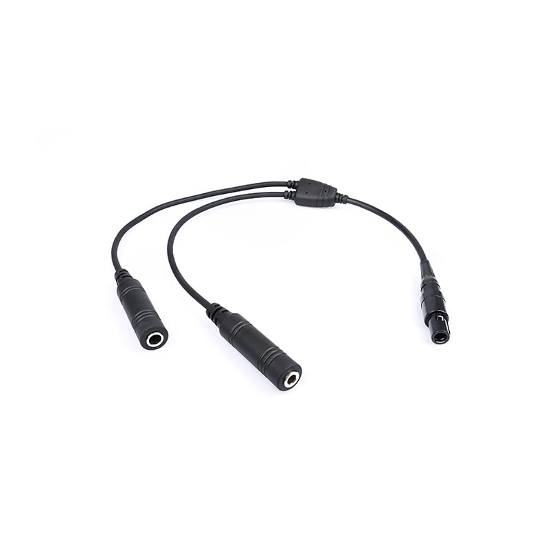 Wirenest Aviation Dual Plug (GA) to LEMO 6-Pin Adapter – Converts General Aviation Headsets for LEMO-Equipped Aircraft – Durable, Reliable Audio Connection