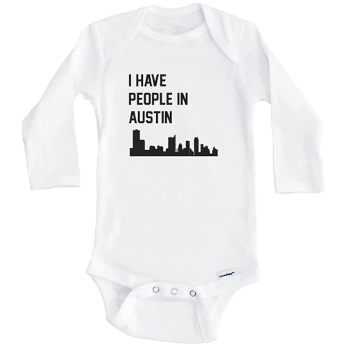 I Have People in Austin Texas Skyline Baby Bodysuit (Long Sleeve)