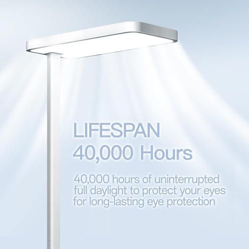 Image of Homelist LH1 Superlight 77'' Floor Lamp, 100W Full-Spectrum Eye-Care Bright Floor Lamp for Reading, Office Work, 9000LM LED Standing Lamp Dimmable, Perfect for Family Living Room, Home Office