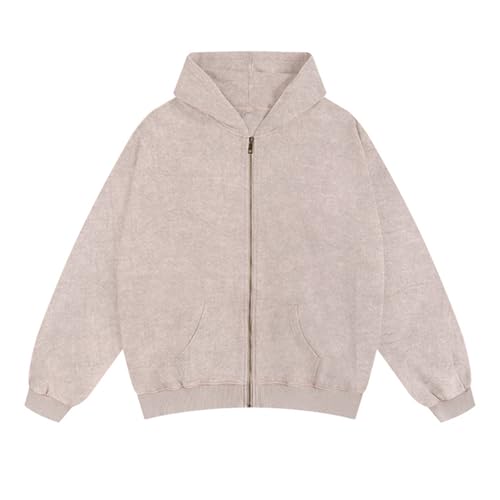 Womens Mens Zip Up Hoodie Oversized Acid Wash Sweatshirt Casual Vintage Long Sleeve Sports Workout Gym Zipper Tee Tops3