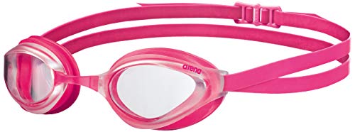 Image of ARENA Python Swim Goggles for Men and Women, Clear /Fuchsia, Non-Mirror Lens