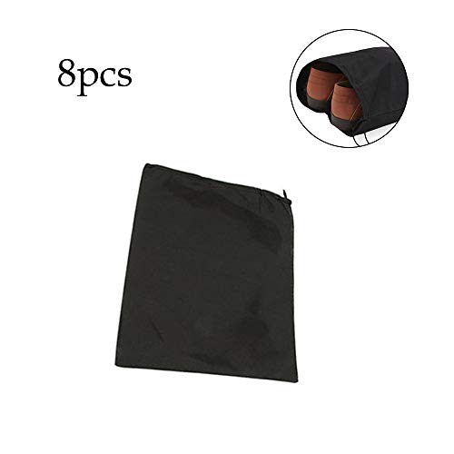 Preisvergleich Produktbild YOFASEN Staubabweisende Schuhtaschen - Schuhbeutel mit Zugband Schuhtasche Set Schuhsack für Reise und Zuhause, Schwarz, 8 Stück