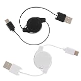 Artibetter 2 Stück Teiliges Flexibles Einziehbares Type C Ladekabel Sicheres Daten und Ladekabel...