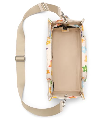 Image of Marc Jacobs Womens The Wild Daisy Canvas Medium Tote Bag White Multi One Size One Size