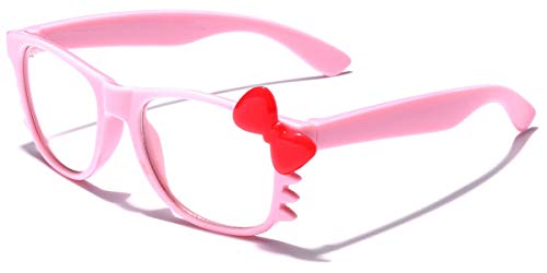 Retro Rewind Kids Toddler Hello Kitty Clear Lens Non-Prescription Nerd Costume Glasses for Little Baby Girls Age 0-4