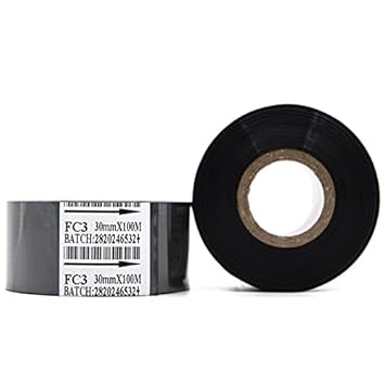 NTK Coding Foil Hot Stamping Foil Thermal Transfer Ribbon for Coding Printer Machine (30 mm x 100 m, Black) -5 Rolls