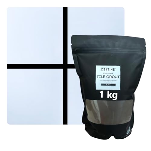 Image of DESTINE Tile Grout, Cement with Polymer Base, Black, 1 Kg, Waterproof, Compact.
