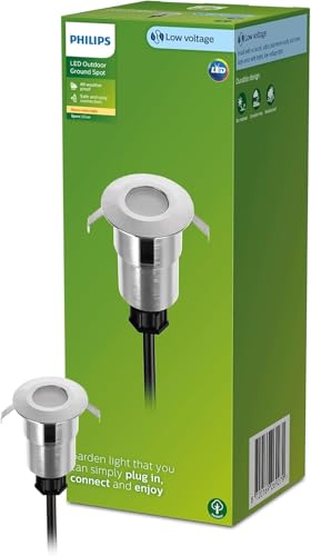 Lampe de sol LED encastrable Philips Spore GardenLink 1W, l'élégance durable de l'acier inoxydable