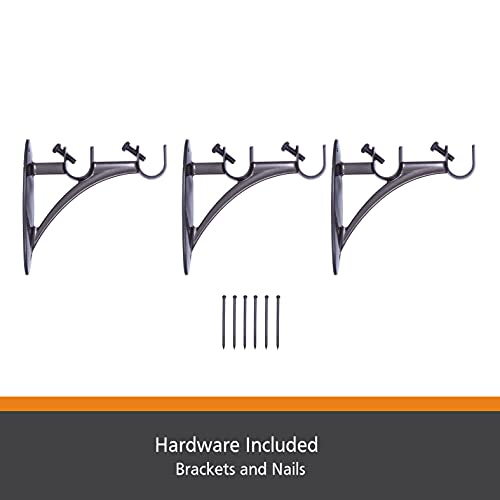 Kenney Knm75216Np Fast Fit Birkin 5/8" Easy Install Decorative Window Double Curtain Rod, 36-66", Oil Rubbed Bronze #TOP4