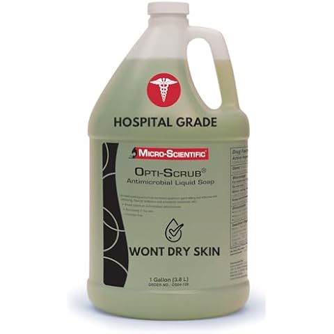 Micro-Scientific OS04-128 Opti-Scrub Antimicrobial Liquid Soap, Broad Spectrum, Non-Drying, 1 gallon Cover