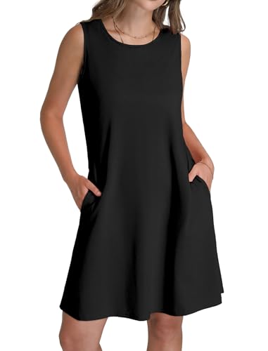 Image of SAMPEEL Summer Dresses for Women 2025 Eyelet Sleeveless Sundresses Tank Dresses with Pockets