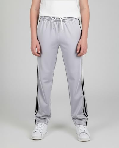 Real Essentials 3 Pack: Boys' Tricot Open Bottom Sweatpants - Athletic Running Pants with Pockets for Kids Teens Youth