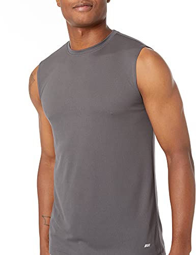Image of Amazon Essentials Men's Active Performance Tech Muscle Sleeveless Top, Breathable Moisture Wicking Workout Shirt