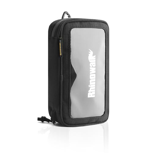 Rhinowalk Sacoche de téléphone portable pour moto avec fenêtre tactile, support pour téléphone portable avec bandoulière, rangement de 1 l pour sac à...
