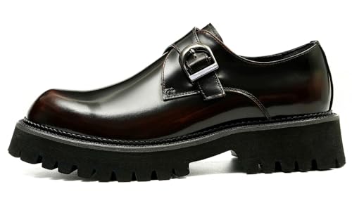 Santimon Mens Loafers Formal Dress Patent Leather Buckle Loafers Fashion Tuxedo Wedding Business Casual Mocasines Comfortable Thick Sole Walking Shoes for Men2