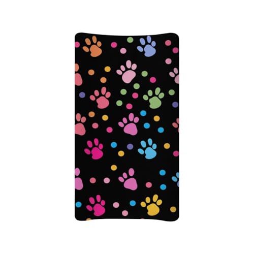 Zanxiantu Black Paw Changing Pad Cover for Baby Comfort Diaper Change Table Pad Covers Soft Breathable Changing Pad Sheets Cover