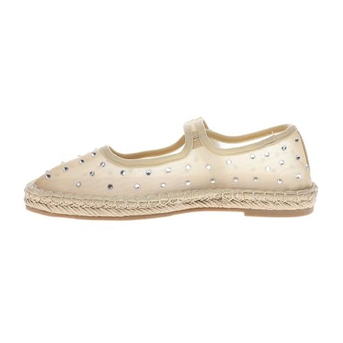Coconuts by Matisse Womens Meg Rhinestone Mary Jane Espadrille Flats Casual - Beige3
