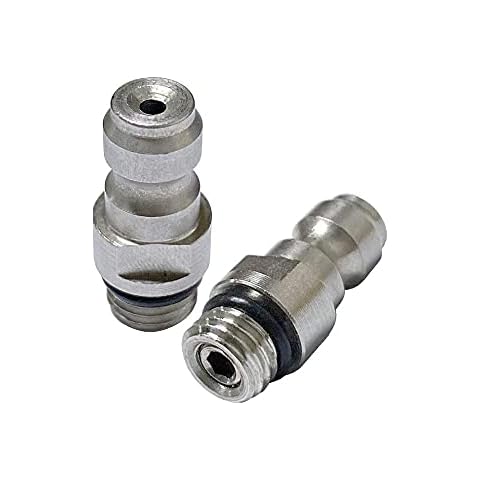 Flylock Universal 8mm M8x1 Male Thread Stainless Steel Quick-Disconnect Plug Adapter PCP Paintball Charging Fittings with Sealing O-Ring Cover