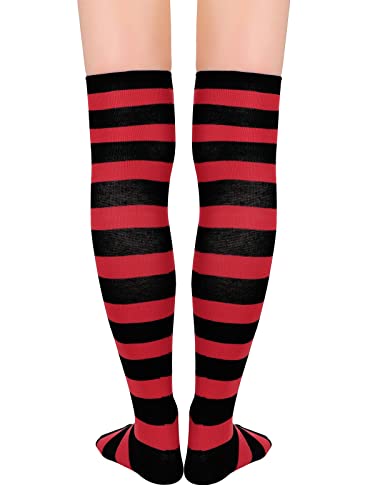 Image of Century Star Thigh High Socks Striped Extra Long Tube for Women Over the Knee Athletic Sports Socks Plus Size Stockings