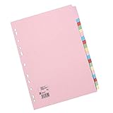 5 Star Subject Dividers Multipunched Manilla Board 20-Part A4 Assorted [Pack 10]