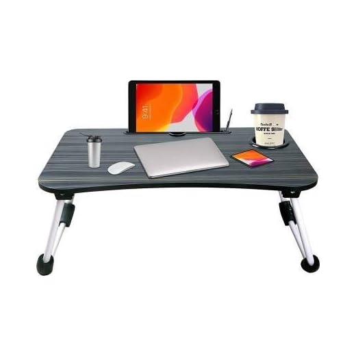 CTVD Laptop Bed Tray Table, Laptop Desk for Bed,Foldable Lap Desk Stand Notebook Desk Adjustable Laptop Table for Bed Portable Notebook Bed Tray Lap Tablet with Cup Holder (CTVD Lapto Table 17)