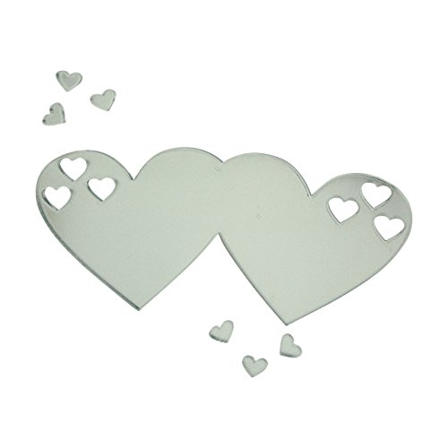 The Olivia Collection - Specchi in acrilico con cuori e cuori di cuori, 12,cm x 5 cm