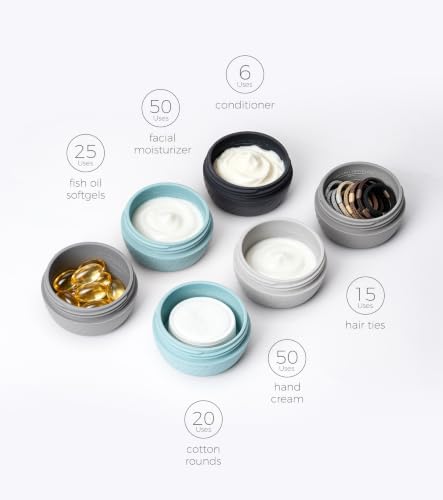 Image of TakeToday Travel Containers for Toiletries, 2oz, 4 Pack, Apricot | Air Travel Leak-Proof, TSA Approved, Silicone Jars with Lid, for Cosmetics & Toiletries