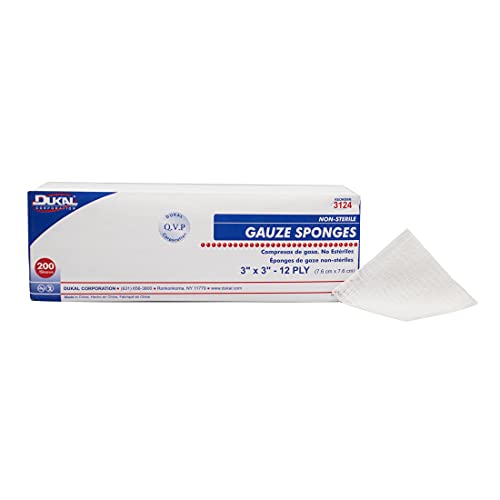 Dukal Gasas Esponja, 12 Capas, No Estéril, 3" x 3" (Paquete de 4000) miniatura 1