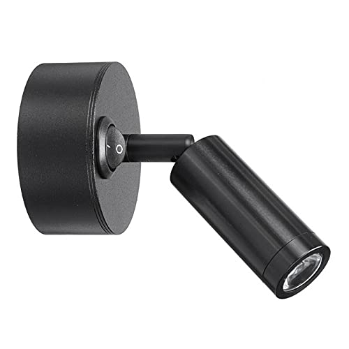 Denpetec RV Reading LED Lamp - 12 Volt LED Lights Interior Rotatable Wall Sconce Reading Spotlight for Bedside Lamp,Hallway, RV, Caravan, 5th Wheel or Vehicles(Black,Warm Light)