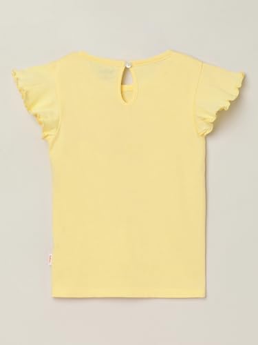 Image of Milou Girls 100% Cotton Short Sleeves Mango Placement Print Biowash T-Shirt | Soft & Breathable, Safe Dyes, Label-Free Comfort