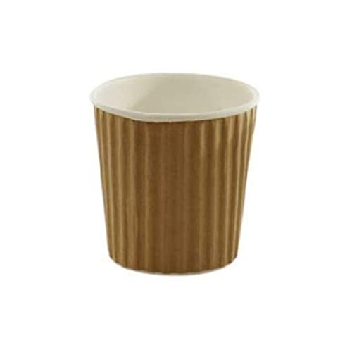 100 X 4oz / 120ml Kraft triple walled disposable paper ripple cups