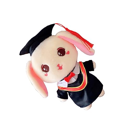Milisten 1 Pieza Muñeca De Traje De Doctor De Muñeca De Algodón Juguete De Algodón De Conejo Muñeca De Conejo De Juguete Muñeca De Algodón De Graduación Shu Pelusa Negro