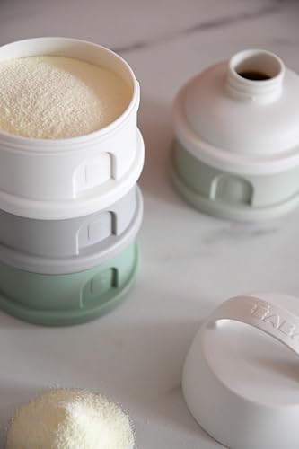 Image of BEABA Formula and Snack Container, Baby Formula Dispenser, Toddler Baby Snack Storage Container, Holds up to 11 Doses of Milk Powder Per Compartment, Made in France, Sage