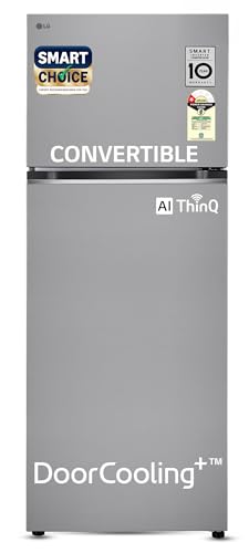 Image of LG Smart Choice, 466 L, 1 Star, Convertible, Door Cooling+, Smart Inverter Compressor, AI ThinQ Wi-Fi, Frost Free Double Door Refrigerator (GL-T492NPZR, Shiny Steel, Express Freeze & Multi Air Flow)