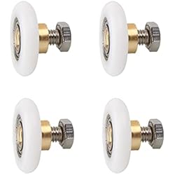 4 Piezas Ruedas para Puertas de Ducha de 25 mm, Rodamientos Mampara Ducha Ruedas de Mamparas de Baño, Ruedas Correderas Rodamientos Puertas Piezas de Repuesto, Accesorios de Baño