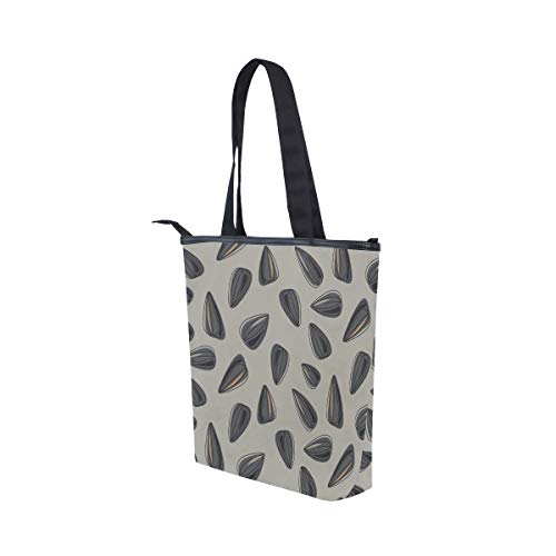 Bolsa de ombro com alça superior de lona, desenho, sementes de girassol, bolsa de ombro para mulhere