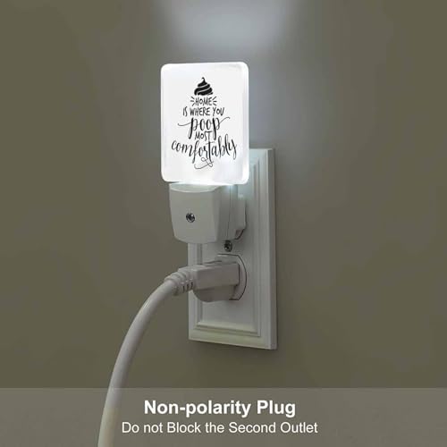 Image of LED Night Light,Funny Sweet Home Saying LED Night Light Plug into Wall with Dusk to Dawn Light Sensor White Energy Efficient Nightlight for Bedroom Bathroom Hallway Living Room Kitchen
