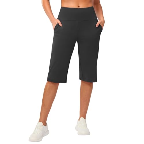 Pantalon de yoga court pour femme ample et stretch en coton